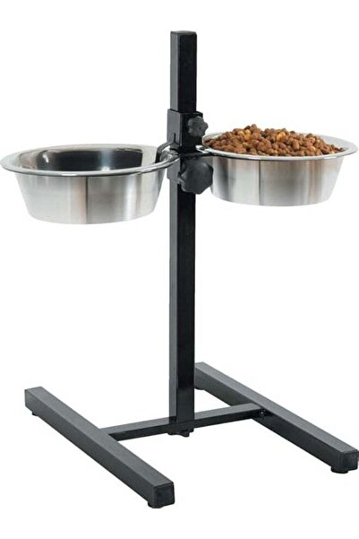 Zolux Adjustable Stand with Stainless Steel Dog Bowls 1.5 L