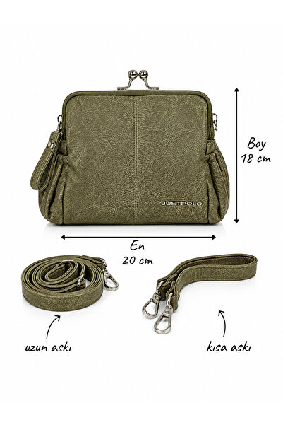 Just Polo Women's Double Strap Bag 18X20 cm Zippered Daily Shoulder and Hand Bag