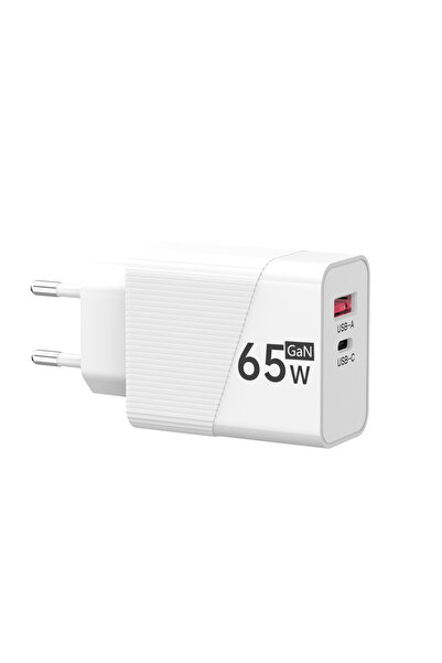 Choice1 White EU 65W GaN USB C Fast Charger QC3.0 EU US UK Plug Phone Adapter...