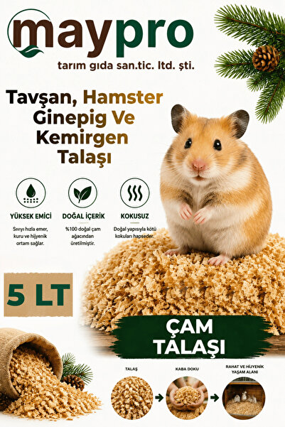 MayPro Tarım Çam Talaşı Hamster ve Kemirgen Altlığı Doğal Emici Kafes Talaşı ...
