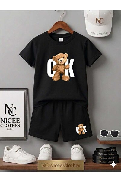 Leto Lykia Summer Children's T-Shirt Shorts Unisex (Coco Bear Printed)