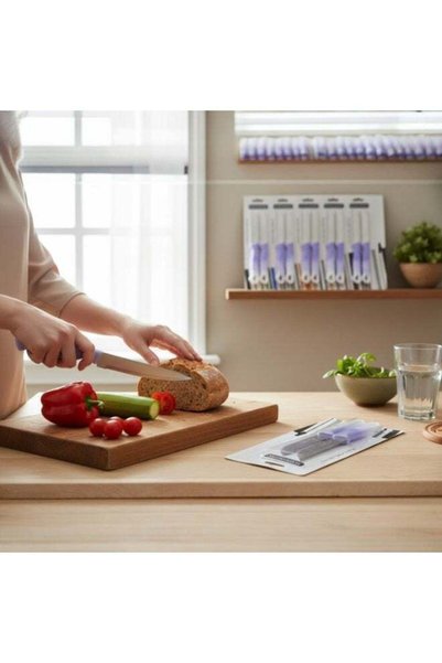 Generic 12-Piece Kitchen Knife Set, Stainless Steel, Ultra Sharp, Blue