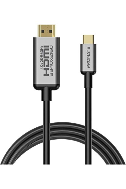 Promate USB-C™ to HDMI Cable 4K 60Hz, Universal Type-C™ to UHD HDMI Cable (Th...
