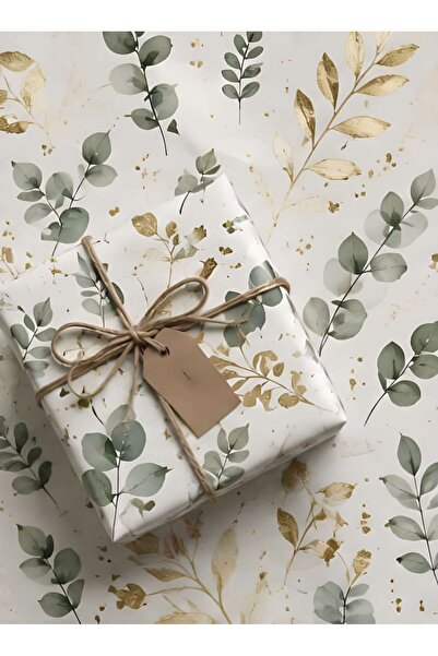 Rana İkra Art Premium Leaf Themed Gift Wrapping Paper (32.9×50 cm)(100 Pieces)