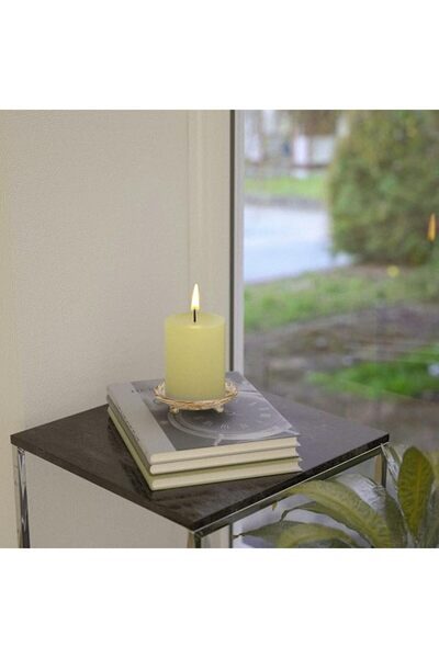 GENERAL Matte Black Iron Candle Plate, Set of 2, Metal Saucer Style Candle Ho...