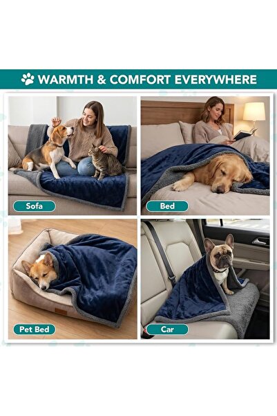 PetAmi Fluffy Waterproof Dog Blanket Fleece | Soft Warm Pet Fleece Throw for ...