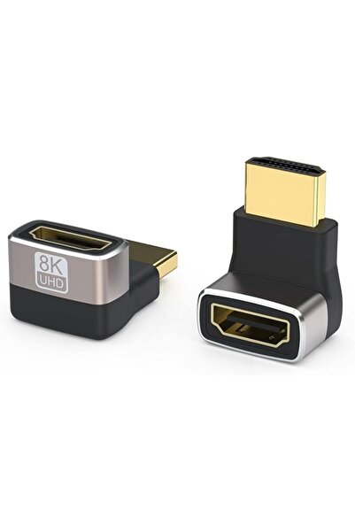 GENERAL محول HDMI ذهبي اللون بزاوية 270 درجة (2 قطعة) - موسع HDMI بدقة 8K لأج...
