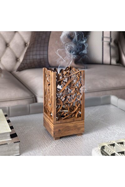 Generic Wooden Arabic Calligraphy Incense Burner - Short