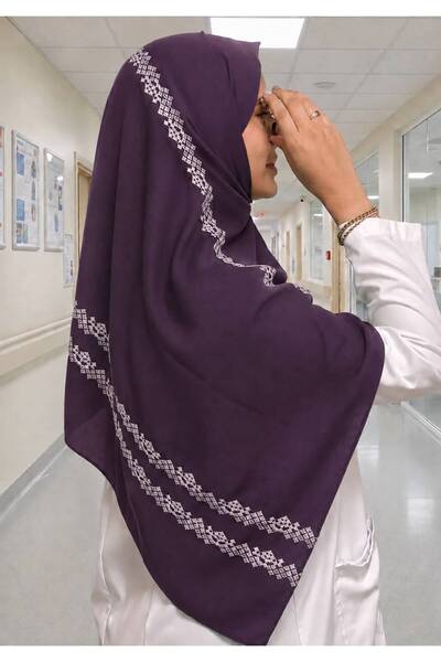 Veil Designer طرحة بوال بتطريز ابيض قماش ياباني االمقاس : 60 * 190