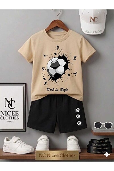 Leto Lykia Summer Children's T-Shirt Shorts Unisex (Black Top Printed)
