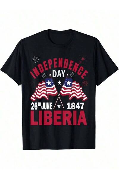 4Car Happy Independence Day Liberia Liberian Flag T-Shirt