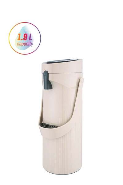 Gazella Plastic Comfort Press Tea & Coffee Flask 1.9 Liter Beige