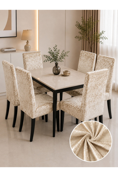delfin Huse de scaun din catifea HomeRoy – Set de 6 piese (partea superioară ...
