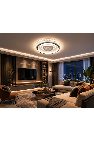 Generic Brand 2367-2 – نجفة سقف LED مودرن دائرية بتصميم كريستالي – قطر 500 مم