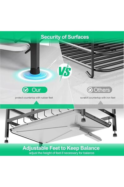 GENERAL Mylindde Dish Drying Rack, 3 Tier Dish Rack, Large Capacity Dish Drai...