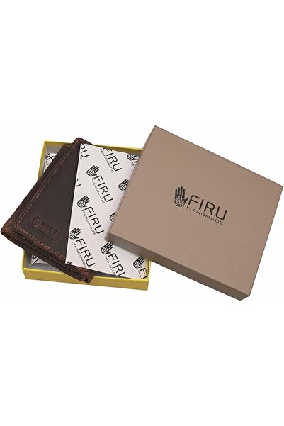 firu محفظة رجالية نحيفة مصنوعة يدويًا من جلد الجاموس مع خاصية حجب RFID - نحيف...
