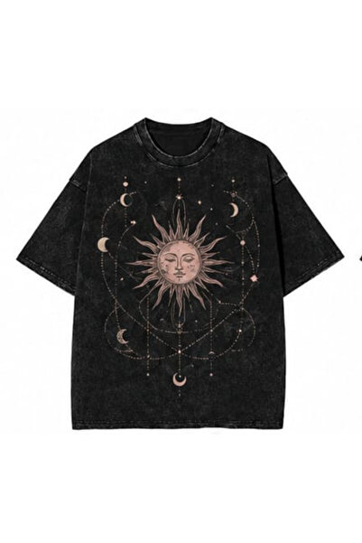 bellanova Vintage Washed Smoked Printed Oversize T-Shirt