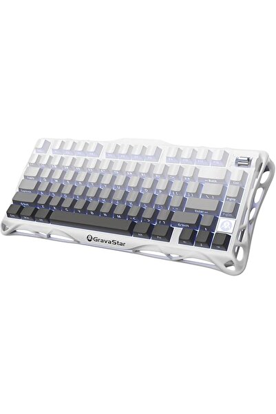 Gravastar لوحة مفاتيح ميركوري K1 الميكانيكية للألعاب (أبيض متدرج) - تصميم 75%...