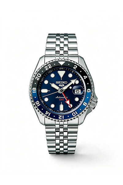 Seiko 5 SSK003K1 Men’s Automatic GMT Diver Style Watch, Blue Black Two-Tone R...