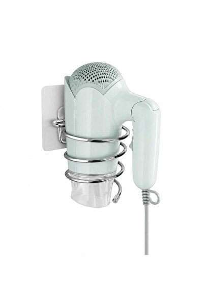 Nevara Stainless Steel Spiral Wall-Mounted Hair Dryer Holder – Adhesive Insta...