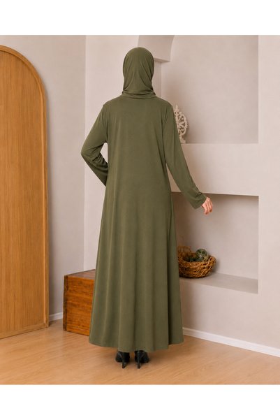 AKPİYYER Cotton Combed Prayer Dress, Sweat-Proof Prayer Wear, Hooded Cap, Ferace, 100% Combed Cotton
