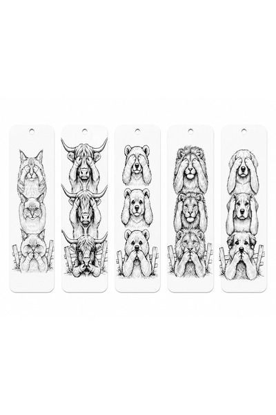 OEM Semne de Carte 3D cu Animale Simpatice – Set 5 Bucăți, Plastic