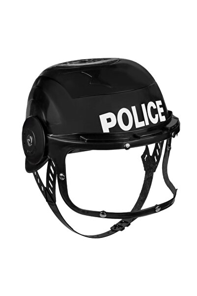 OEM Cască de poliție neagră de jucărie pentru băieți - Set de joacă din plast...