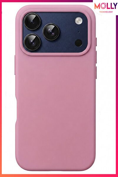 Molly iPhone 17 PRO MAX İçin Rozalin Liquid İçi Kadife Mat Silikon Kılıf
