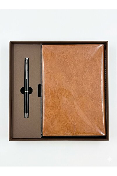 Generic Brand Set Cadou Agendă A5 și Pix, Notebook Business cu Copertă Textur...