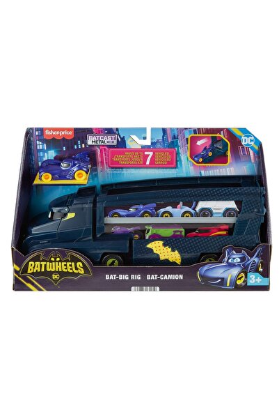 mattel Fisher-Price Batwheels Bat-Big Rig Transporter care transportă 7 mașin...