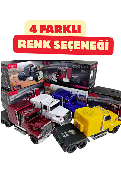 Teknoloji Gelsin Tır Tasarımlı Bluetooth Hoparlör 15W RGB Işıklı FM Radyo USB TF Kart Çoklu Bağlantı Vintage