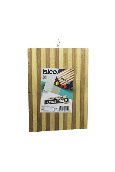 Marsilyan White Striped Wooden Bamboo Cutting Board - Cutting Board with Meta...