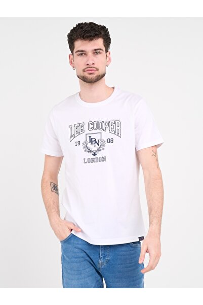 Lee Cooper - Tricou barbat de culoare uniforma cu imprimeu grafic