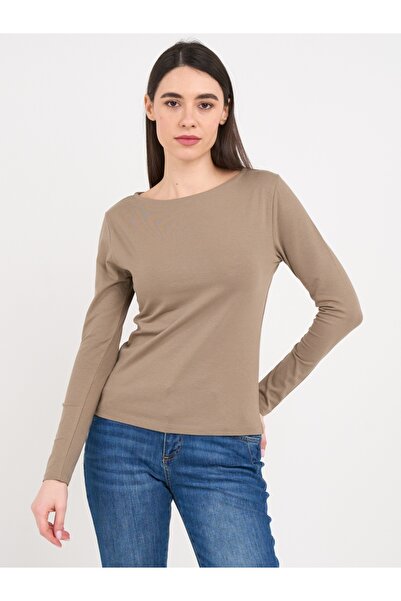 Kenvelo - Tricou dama cu maneca lunga de culoare uniforma