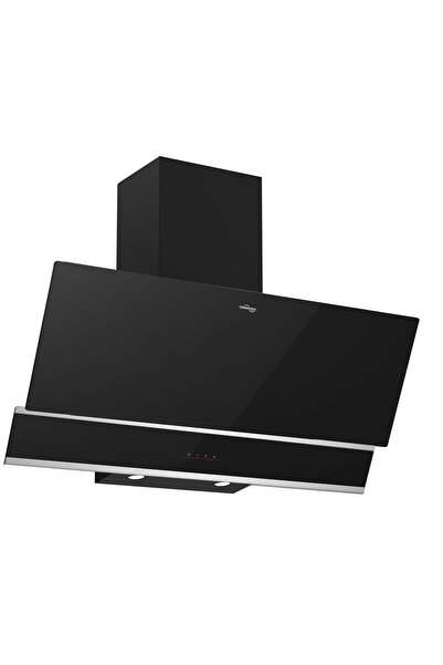 Tommatech TDE9001BG Duvar Tipi Davlumbaz 90 Cm Siyah Cam