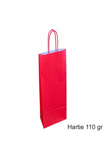 papercraft Pungi hartie kraft 110 gr pentru 1 sticle vin, 14x39x8 cm, set 30 ...