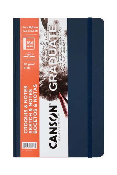 Canson Graduate Sketch Notes 14x21.6Cm 90gr 92 Yaprak Ciltli Eskiz Defteri La...