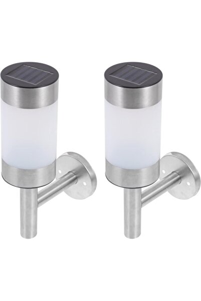 Morvena Picks 2 buc din oțel inoxidabil lămpi solare cu LED pentru exterior, ...