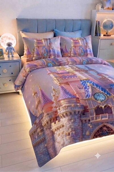 Elmas Dizayn طقم سرير للفتيات الصغيرات مقاس 160 × 240 سم من القطن العضوي السا...