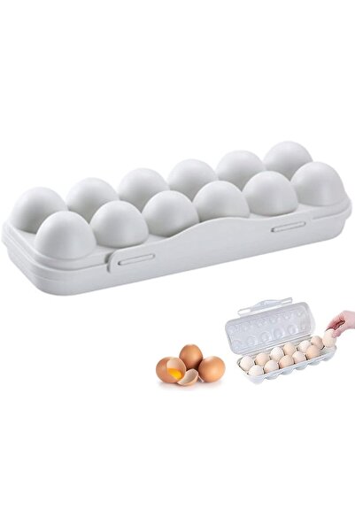 STARSTAR 12-Compartment Plastic Egg Storage Box - Portable Stackable Refriger...