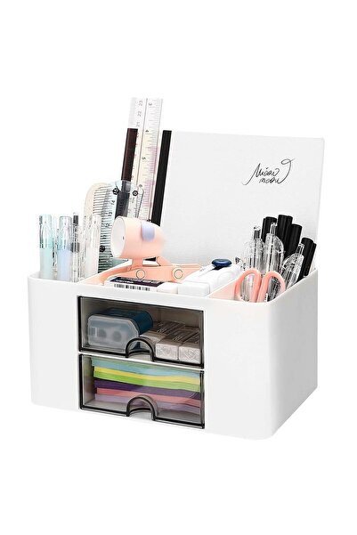 STARSTAR Desktop Organizer with Drawers Multi-functional 5 Plastic Compartmen...
