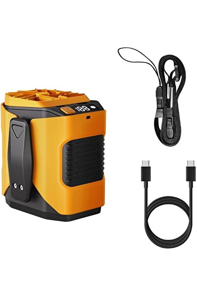 Morvena Picks Ventilator portabil portocaliu pentru talie, ventilator purtabi...