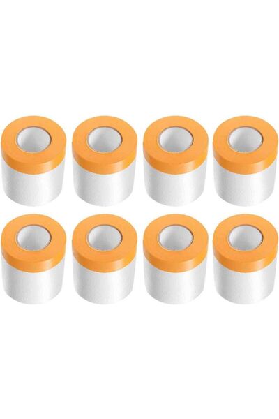 STARSTAR Masking film with tape, 8 rolls, 55 cm x 20 m, transparent paint pro...