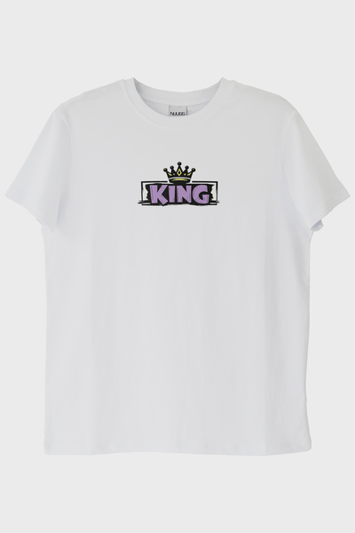 lofux King Written White T-Shirt