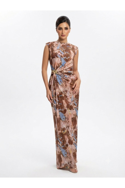 Opera Fashion Long Fringed Dress with Draped Details