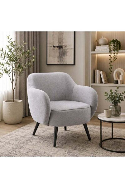N.zone Modern Luxury Lounge Chair with Soft Fabric Upholstery and Sleek Round...