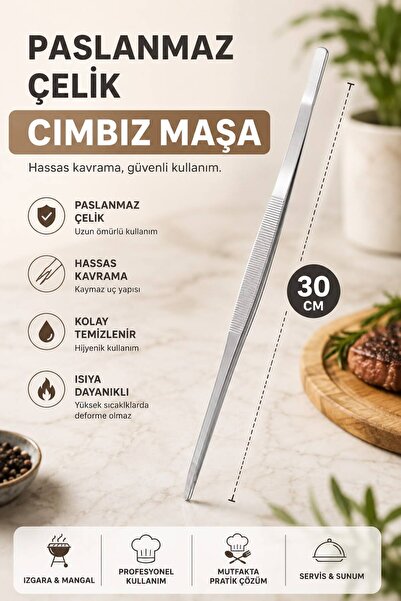 MASTERCHEF PRATİK CIMBIZ MAŞA PİŞİRME CIMBIZI 30 CM PROFESYONEL ŞEF CIMBIZ MAŞASI