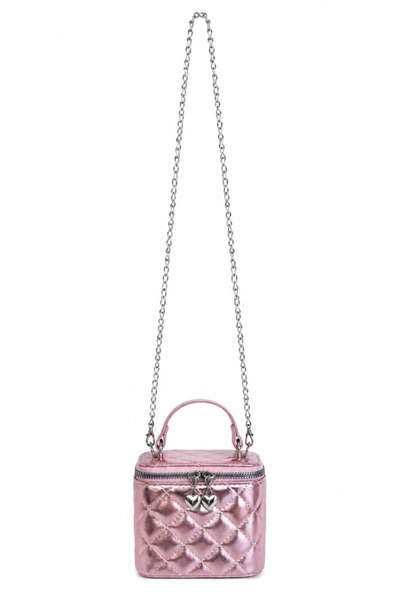 GZ GAIBAG Mini Coco Pembe Kapitone Kadın Kutu Çanta