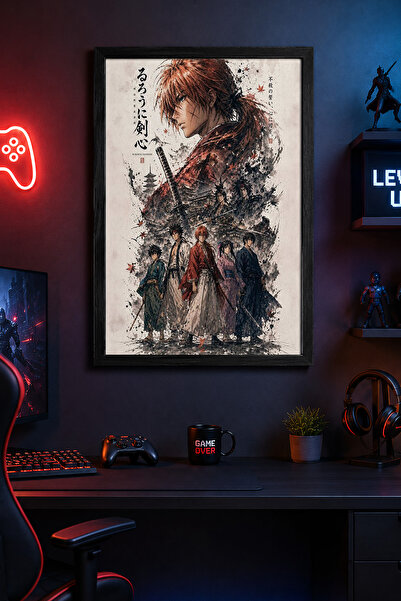 Charmbi Ruroni Kenshin Tablou modern de perete cu ramă neagră Poster cu finis...