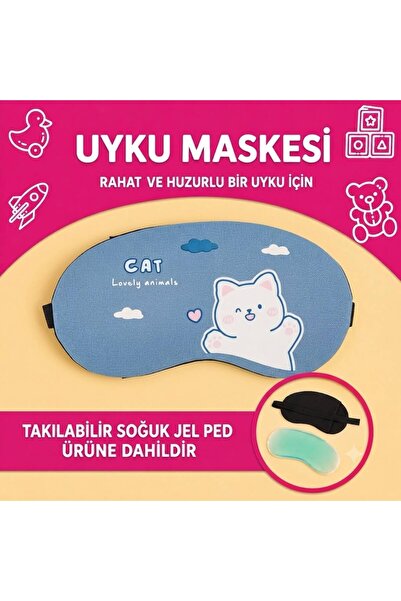 BABUN Maska za spavanje za decu i odrasle sa životinjskim uzorkom, pričvršćiv...